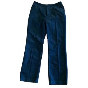 Chicos Platinum denim loose wide leg relaxed fit dark wash pants